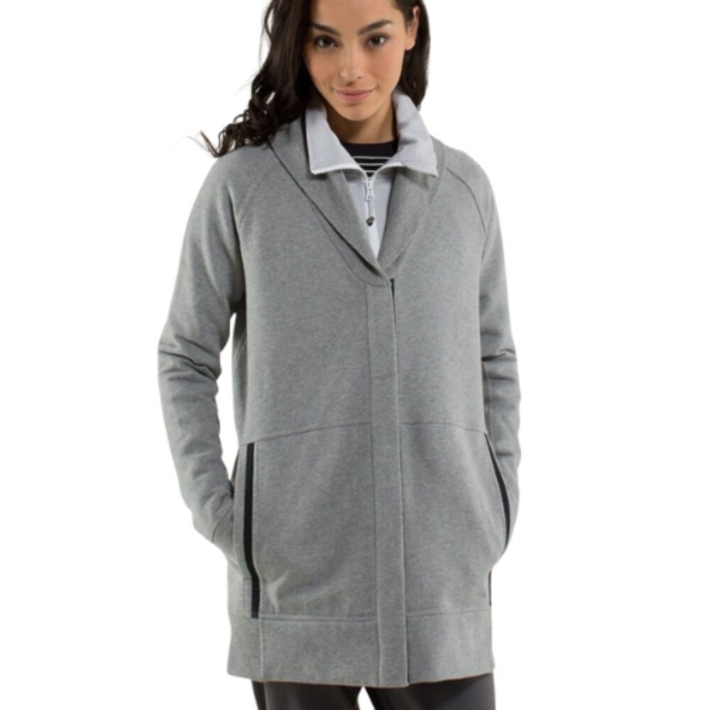 Lululemon Womens 4 Yin To My Yang Cardi Heathered Medium Grey
